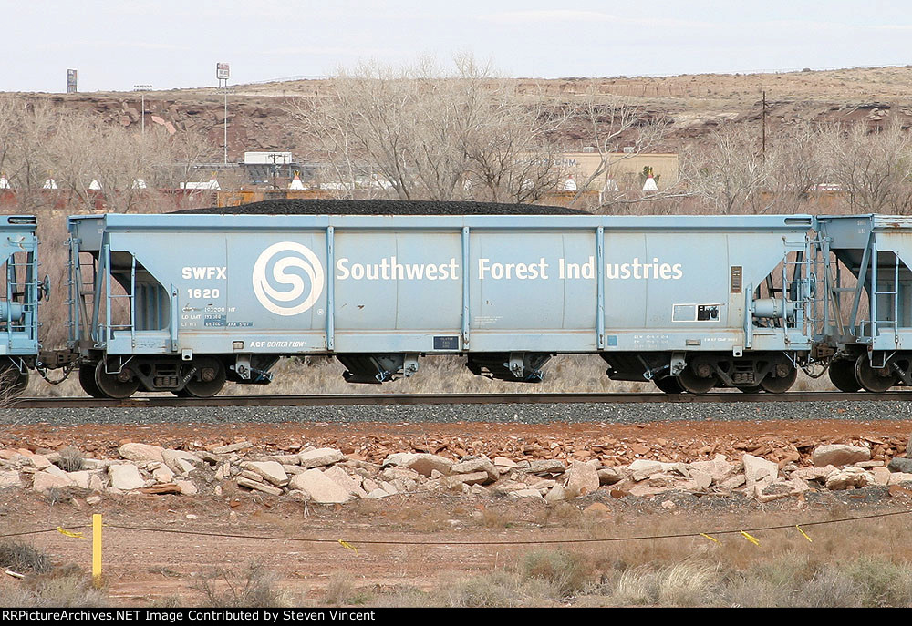 Southwest Forest Ibdustries coal hopper SWFX #1620 on Apache Railway.